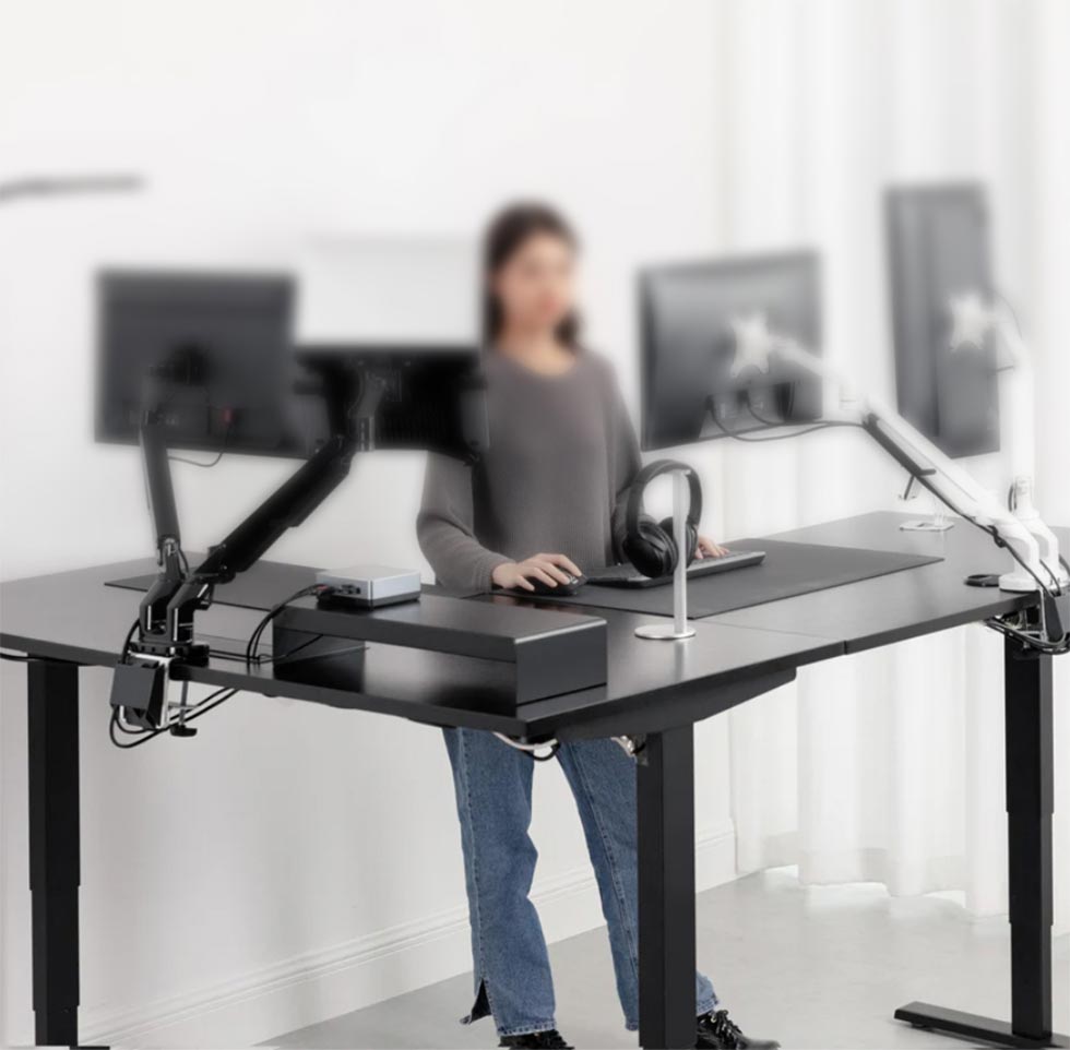 L-Shaped Lift Desk Frame
